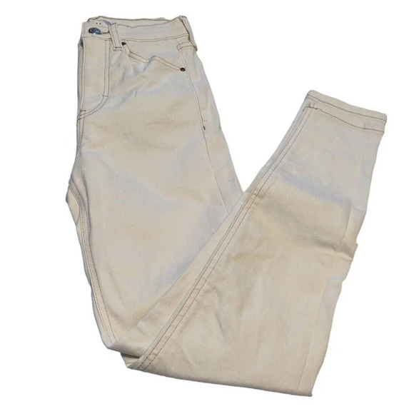Topshop Denim - Topshop Jamie Cream Denim Skinny Jeans Women Size 2 25 x 32 5-Pocket FLAW